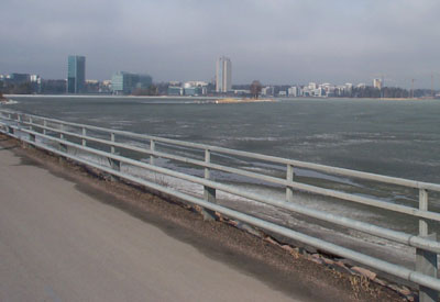 Approaching Espoo from Helsinki.