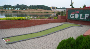 Minigolf hole at Lake Malta in Poznan.